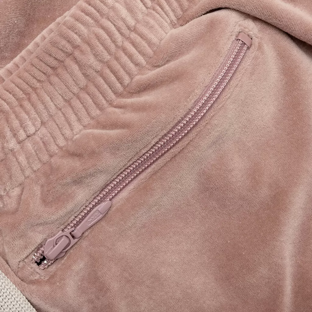 Narrow Track Pant C/PE Velour - Old Rose