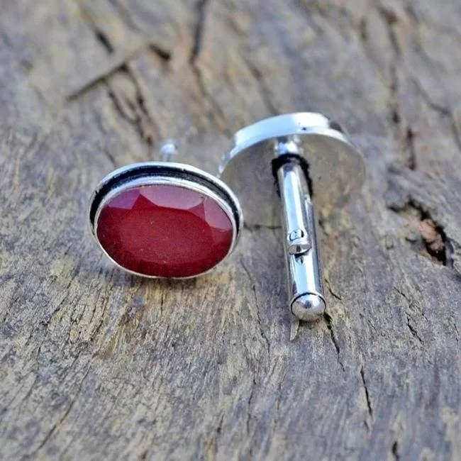 Natural Indian Red Ruby Gemstone 925 Sterling silver Cufflinks , 22K Yellow Gold Filled, 22K Rose Gold Filled Cufflinks