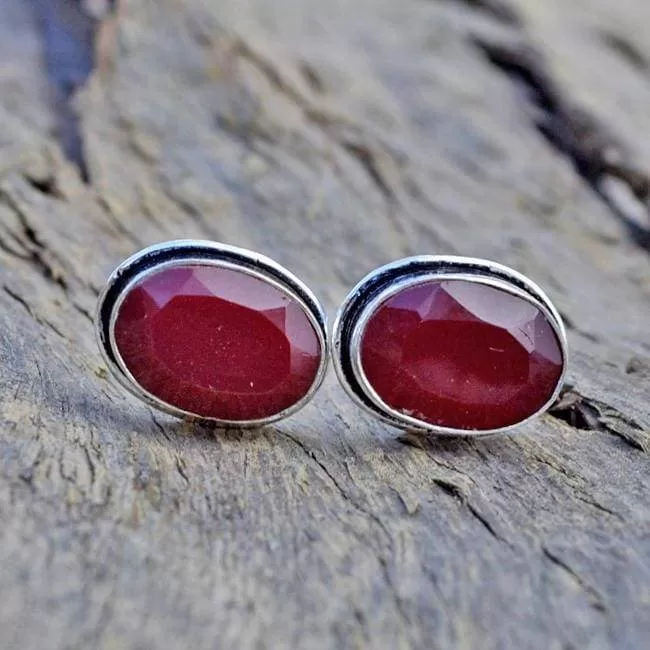 Natural Indian Red Ruby Gemstone 925 Sterling silver Cufflinks , 22K Yellow Gold Filled, 22K Rose Gold Filled Cufflinks