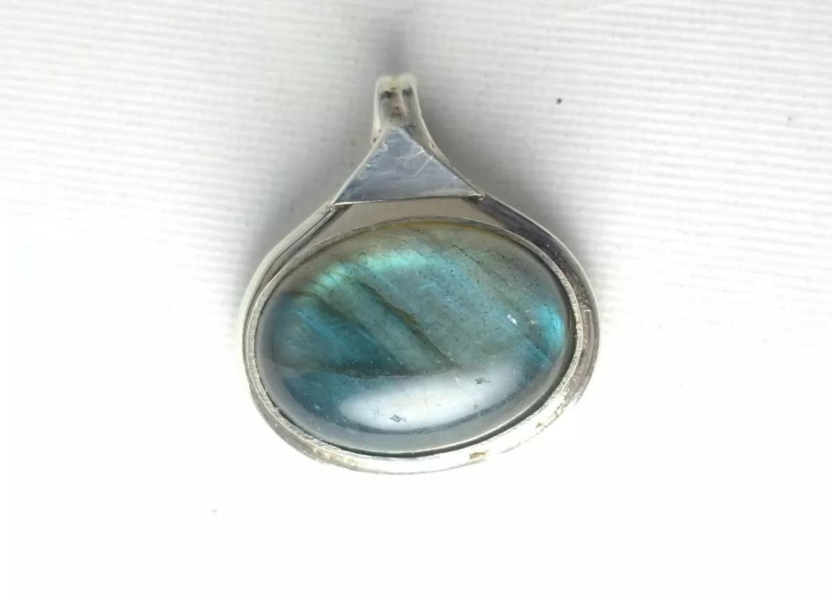 Natural Labradorite Gemstone 925 Sterling Silver Pendant,Oval Handmade Jewelry,For her