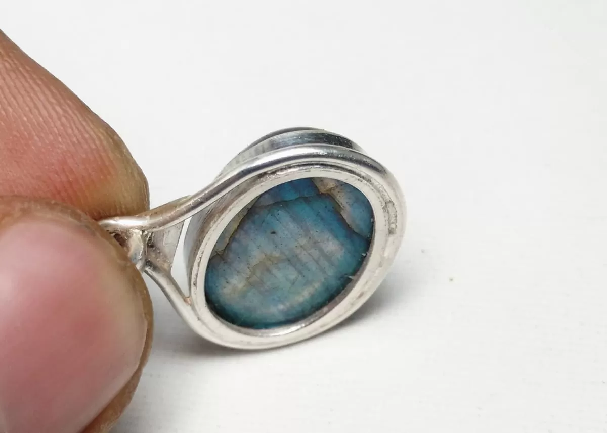 Natural Labradorite Gemstone 925 Sterling Silver Pendant,Oval Handmade Jewelry,For her