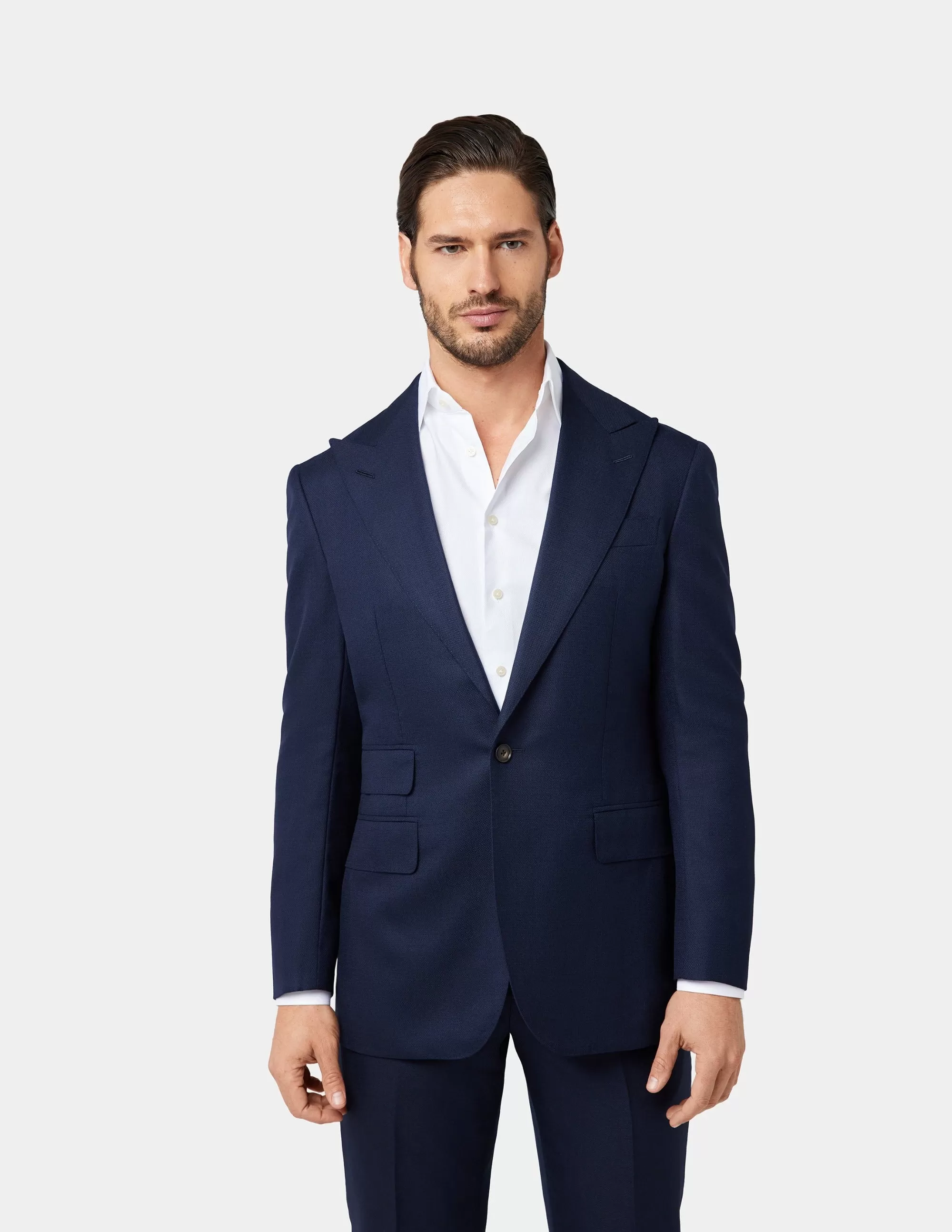 Navy Blue Single-Breasted Jacket