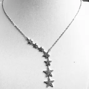 Necklace for woman Sterling Silver stars / Stars CZ zircons on silver