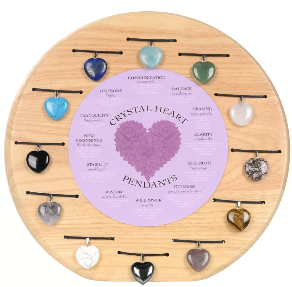 Necklace, Heart - 1.25 assorted gemstones