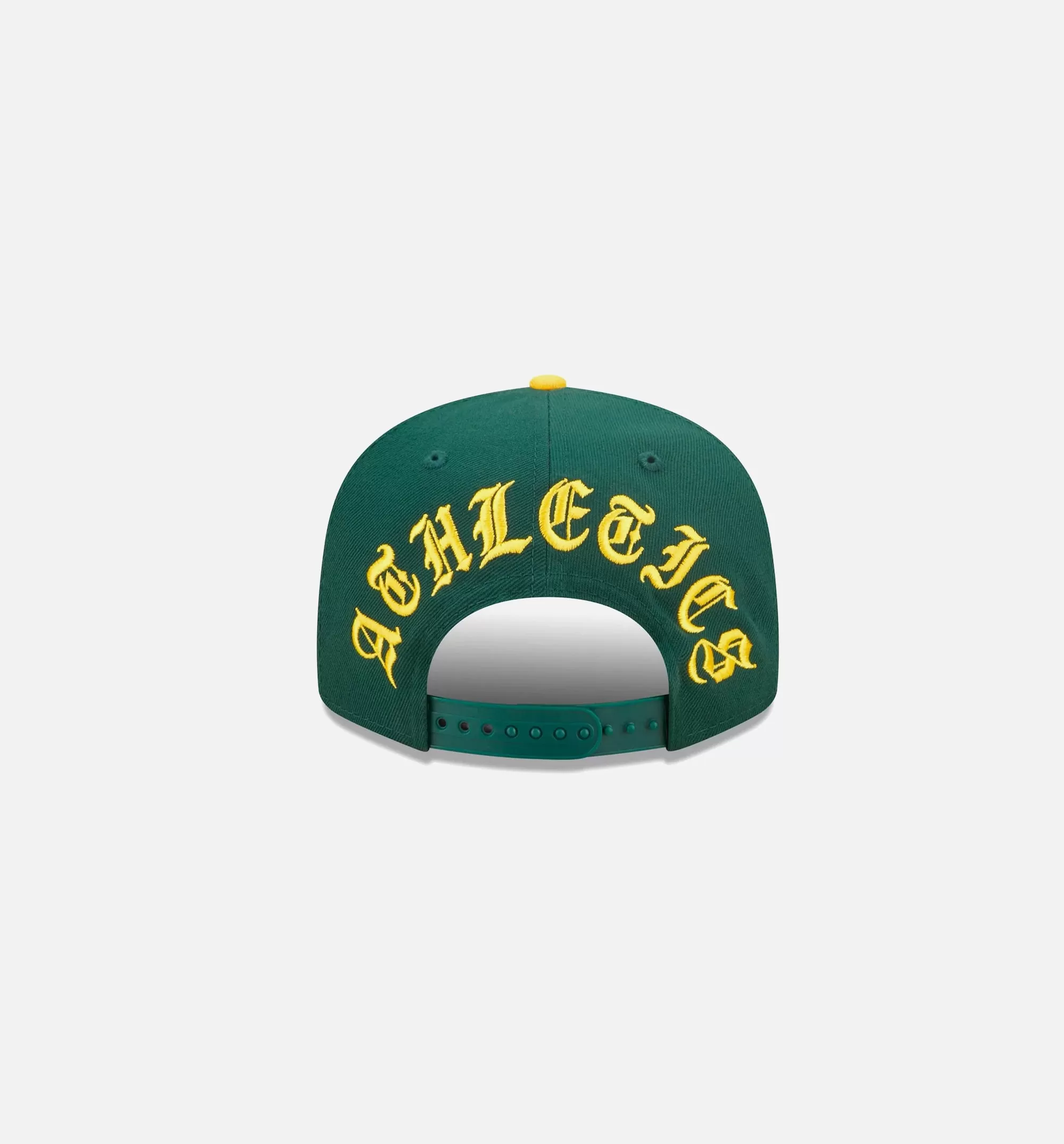 Oakland A's Backletter Arch 9FIFTY Snapback Mens Hat - Green/Yellow