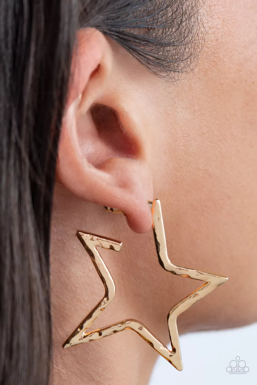 Paparazzi All-Star Attitude - Gold Hoop Earrings