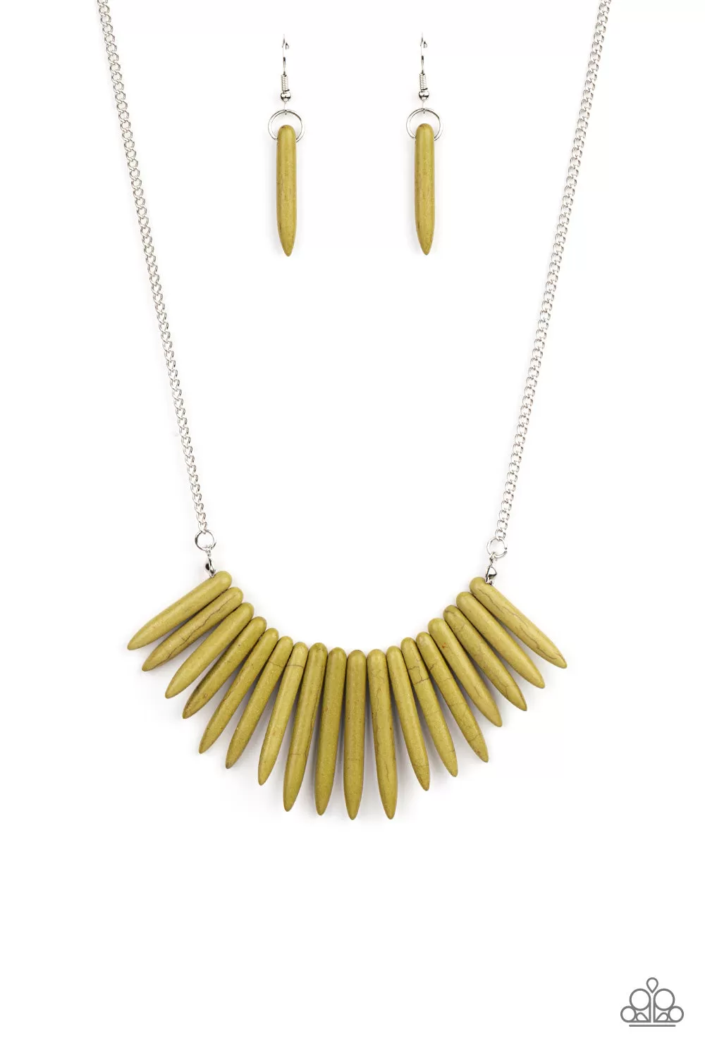 Paparazzi Necklace ~ Exotic Edge - Green Necklaces