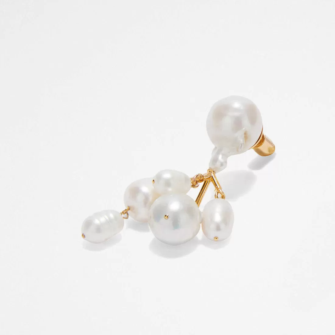 Pearl Cluster Earrings, Gold