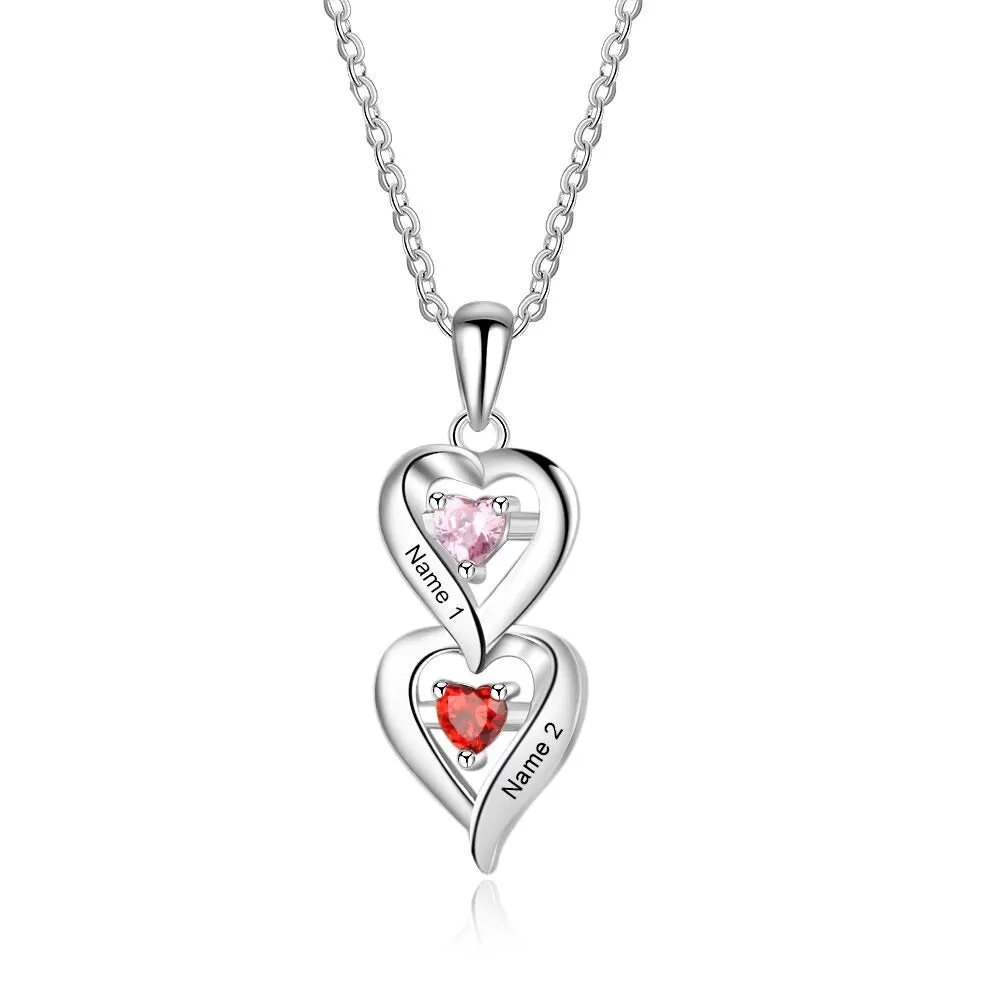 Personalized Sterling Silver Heart-Shaped Necklace