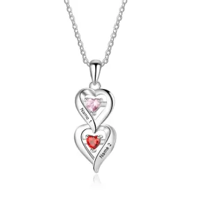 Personalized Sterling Silver Heart-Shaped Necklace