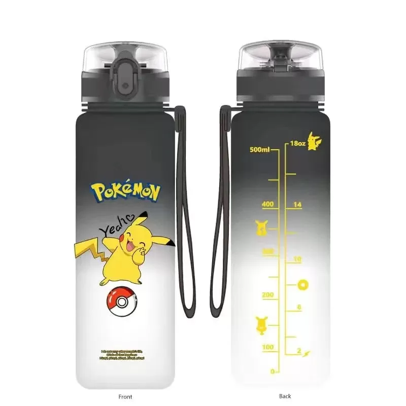 Pokemon 560ML Portable Anime Water Cup Pikachu Large Capacity Plastic Water Bottle