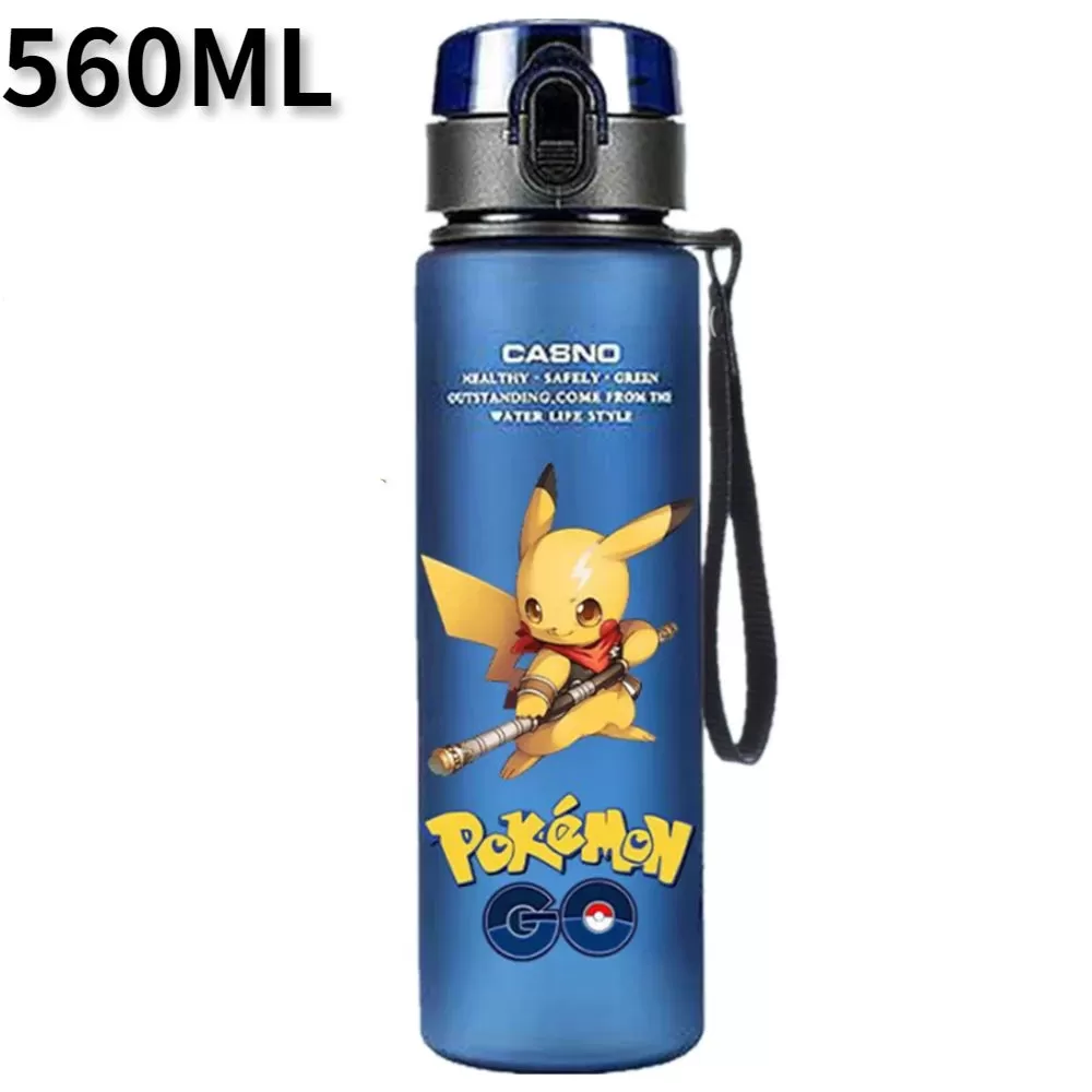 Pokemon 560ML Portable Anime Water Cup Pikachu Large Capacity Plastic Water Bottle