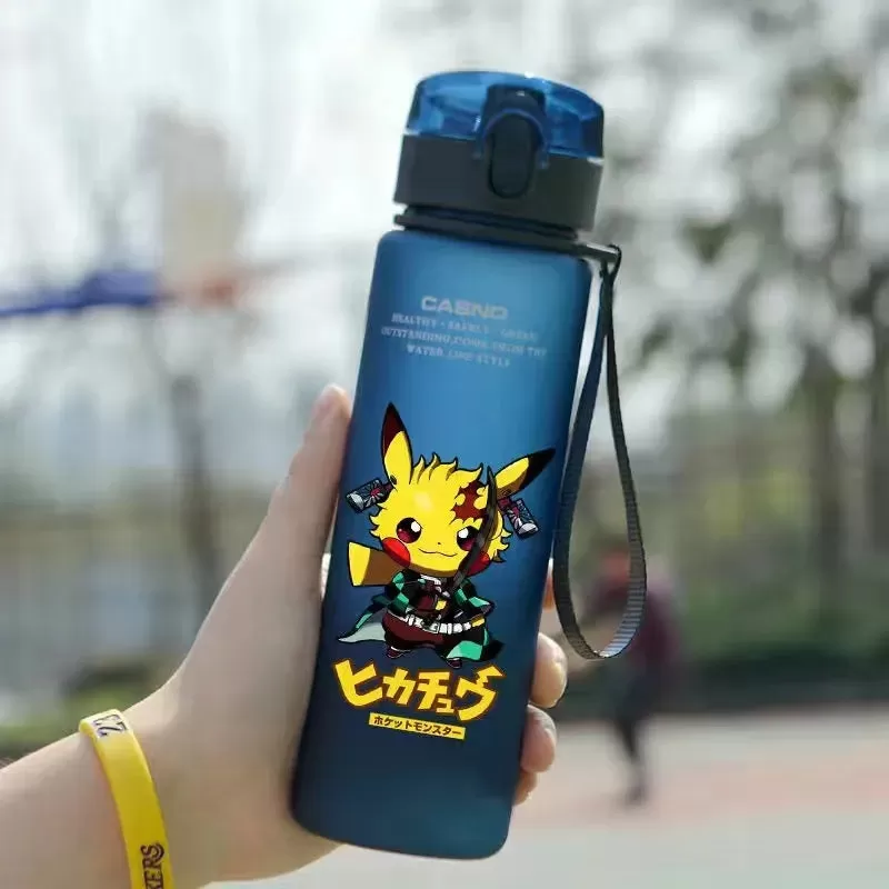 Pokemon 560ML Portable Anime Water Cup Pikachu Large Capacity Plastic Water Bottle