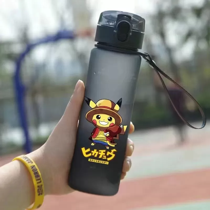 Pokemon 560ML Portable Anime Water Cup Pikachu Large Capacity Plastic Water Bottle