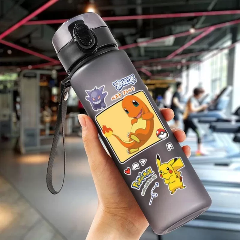 Pokemon 560ML Portable Anime Water Cup Pikachu Large Capacity Plastic Water Bottle