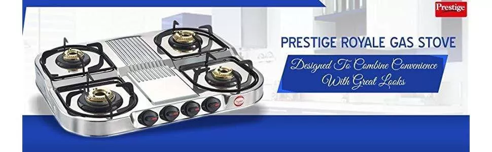 Prestige Stainless Steel 4 Burner Gas Stove