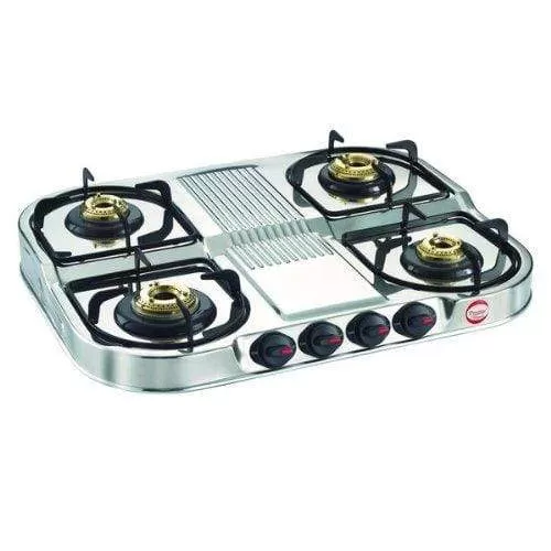 Prestige Stainless Steel 4 Burner Gas Stove