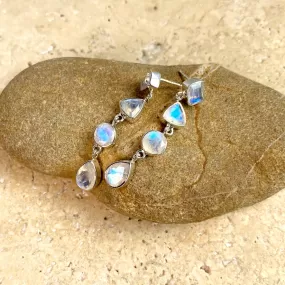 Rainbow Moonstone Multi Gem Earrings - Nailah