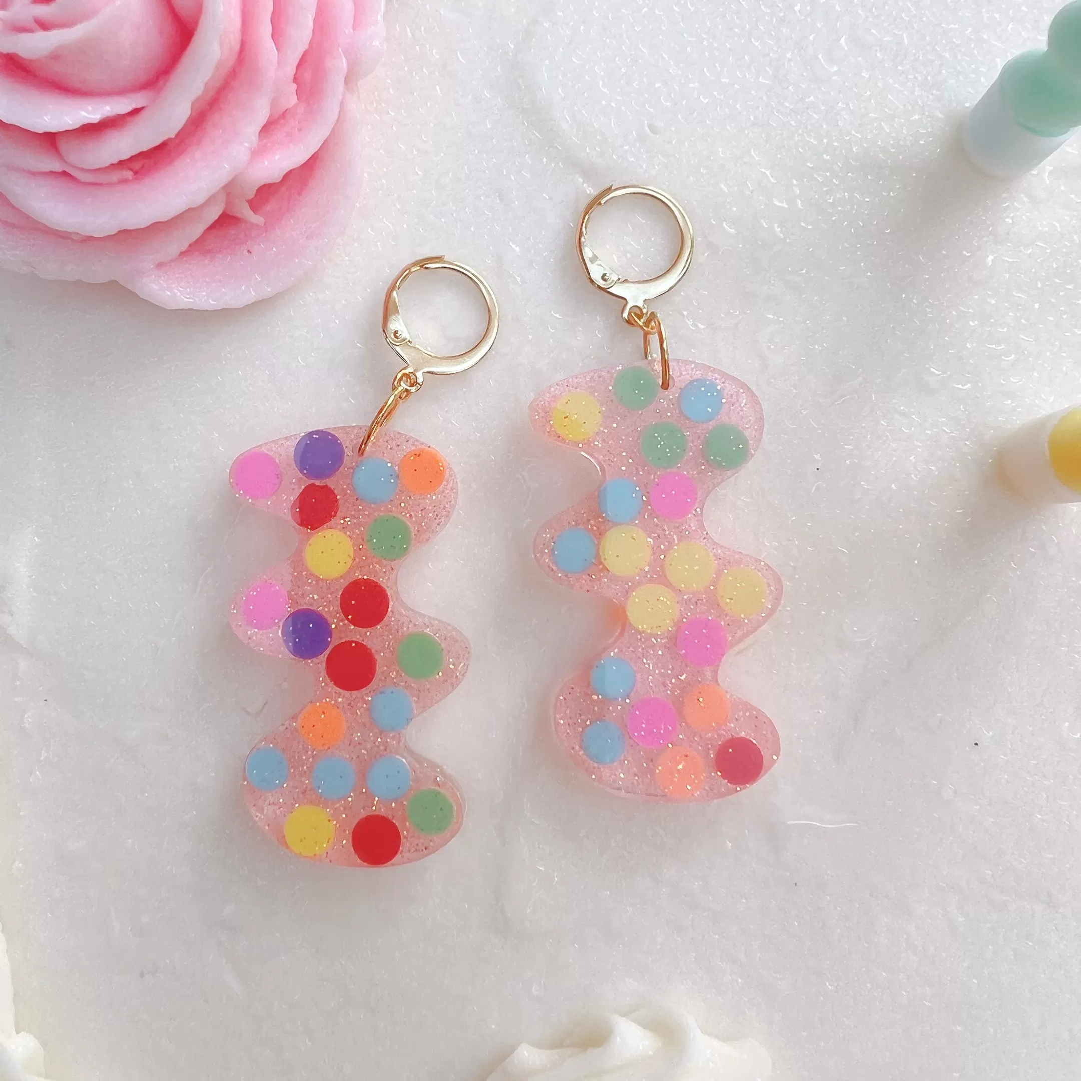 Rainbow Polka Dot Parker Earrings