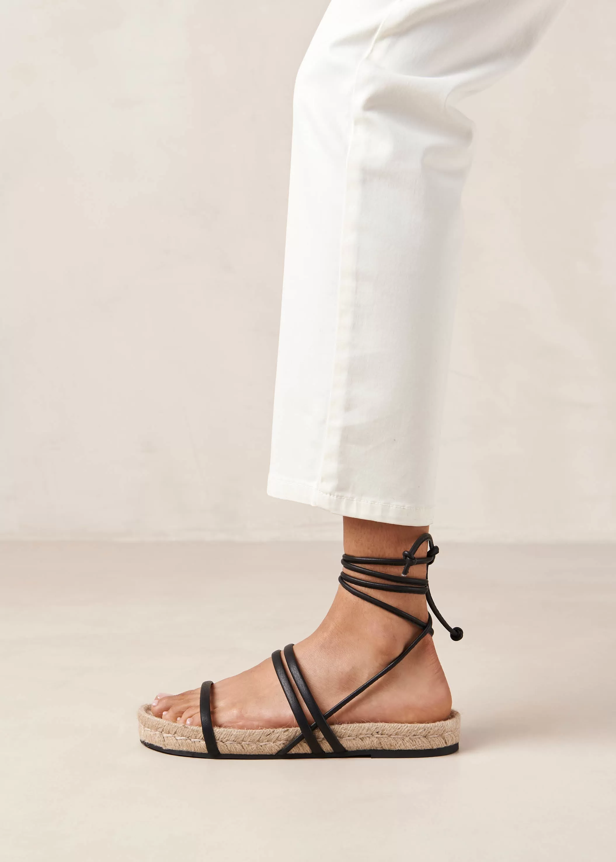 Rayna Black Leather Sandals