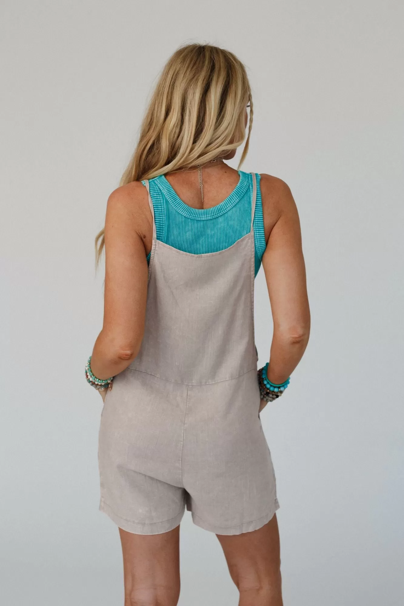 Riverbanks Tie Romper - Ash Mocha