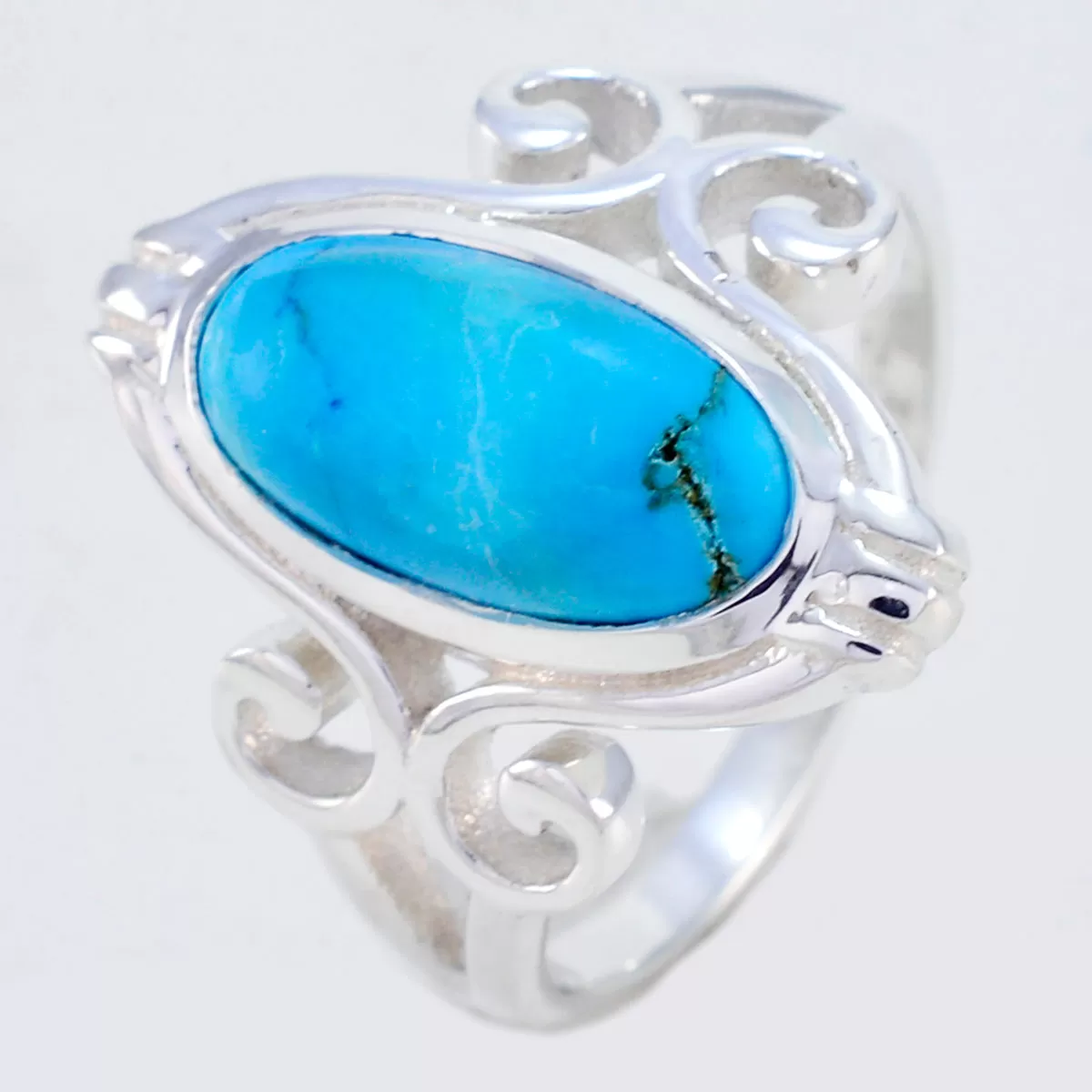 Riyo Fair Gemstone Turquoise 925 Silver Rings Pawn Shop Jewelry