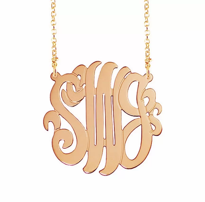 Rose Gold Monogram Necklace