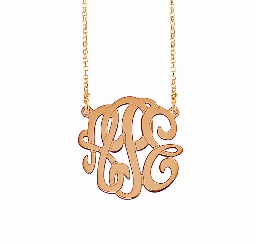 Rose Gold Monogram Necklace