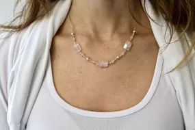 Rose Quartz and Sterling Silver Necklace