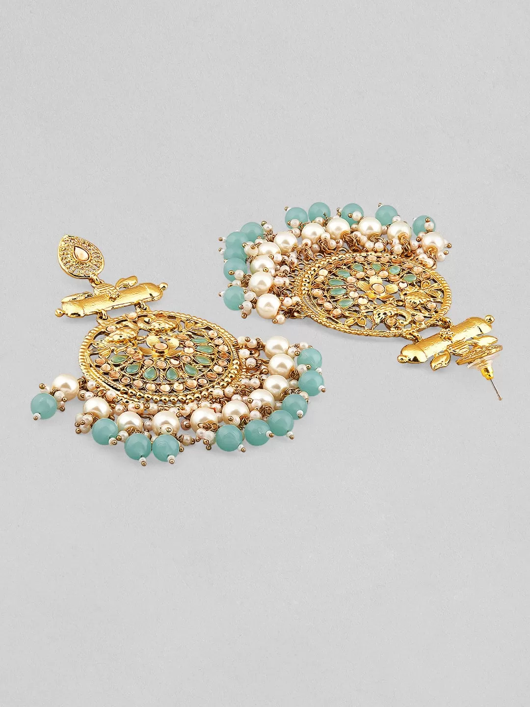 Rubans Gold-Toned Contemporary Chandbalis Earrings