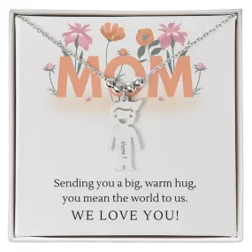 Sending You A Big Warm Hug, For Mom Gift Custom Engraved Kid Charm Necklace