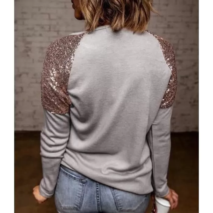 Sequined Shoulder Top