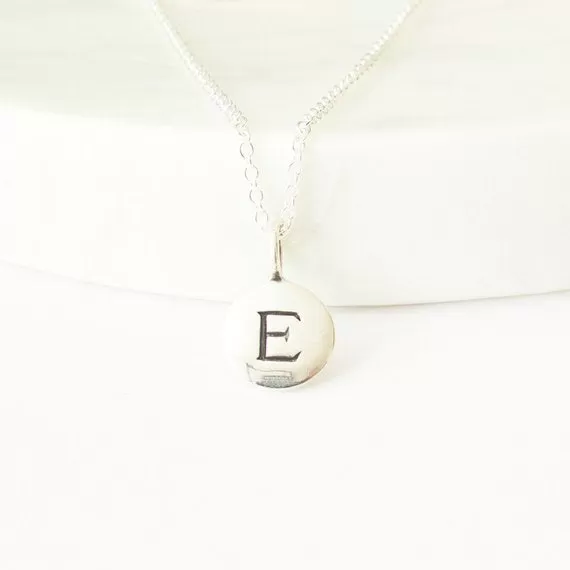 Silver Initial Charm Necklace