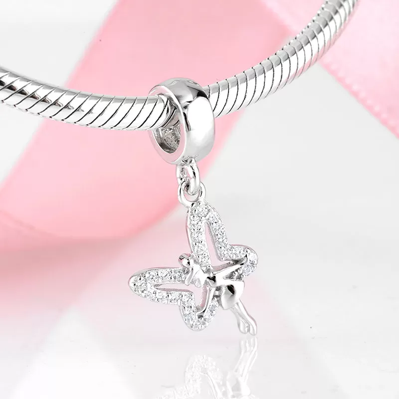 Silver Ribbon Charms Jewelry For Women