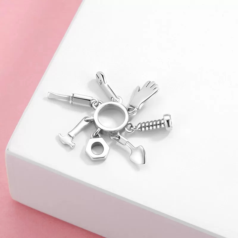 Silver Ribbon Charms Jewelry For Women