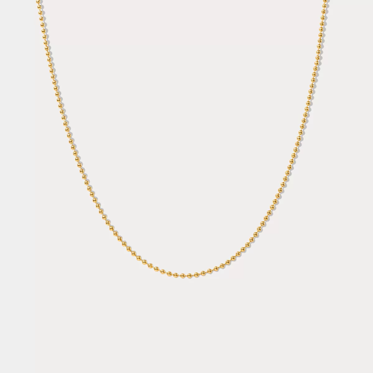 Simple Gold Little Ball Link Necklace