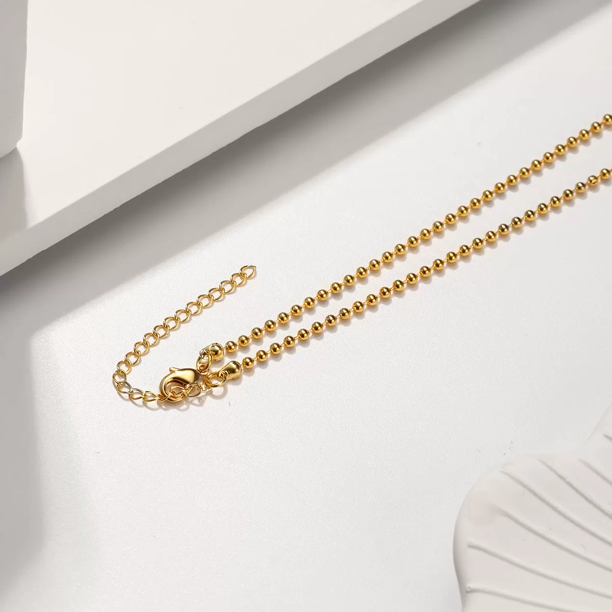 Simple Gold Little Ball Link Necklace