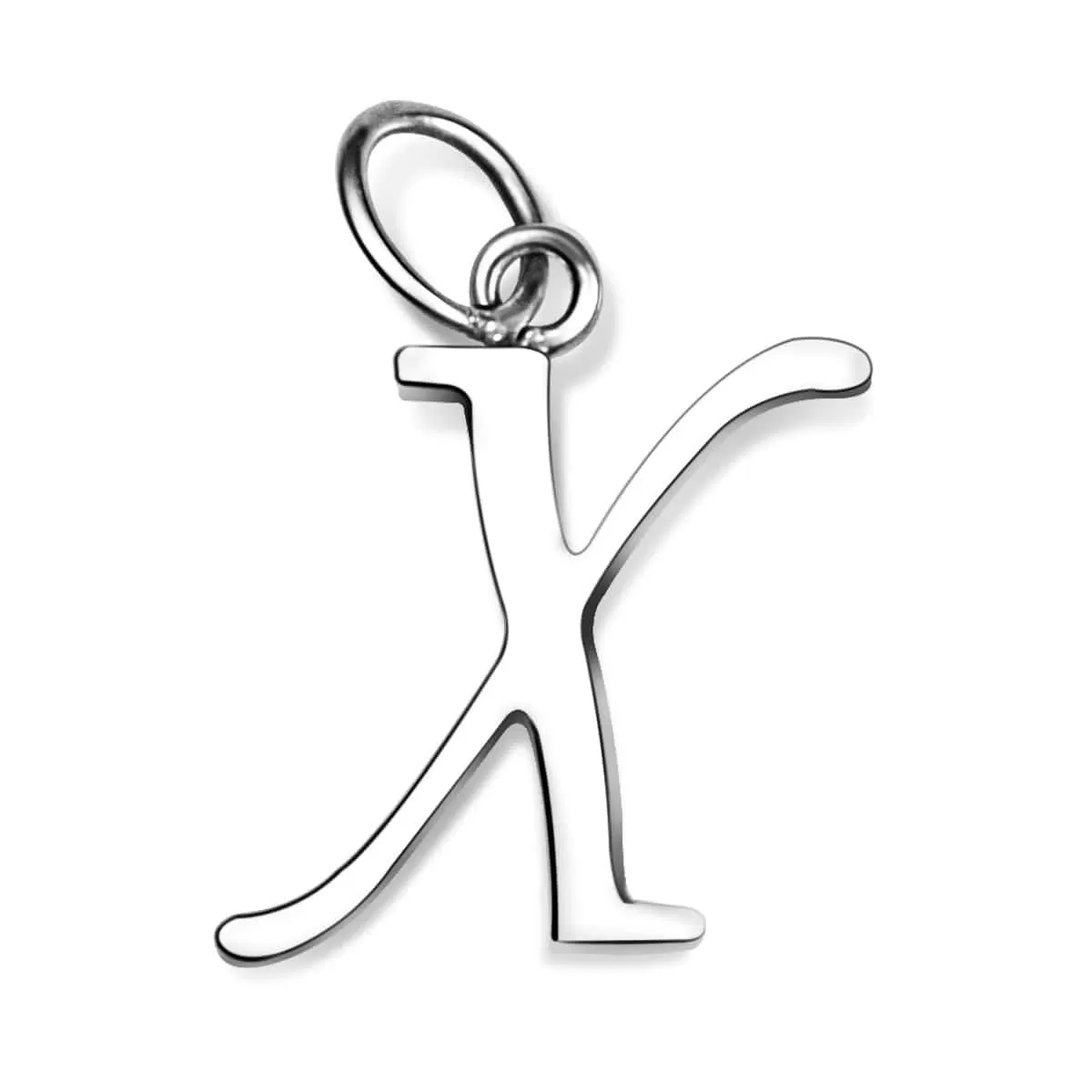 Simple Initial Sterling Silver Pendants, 26 Alphabets