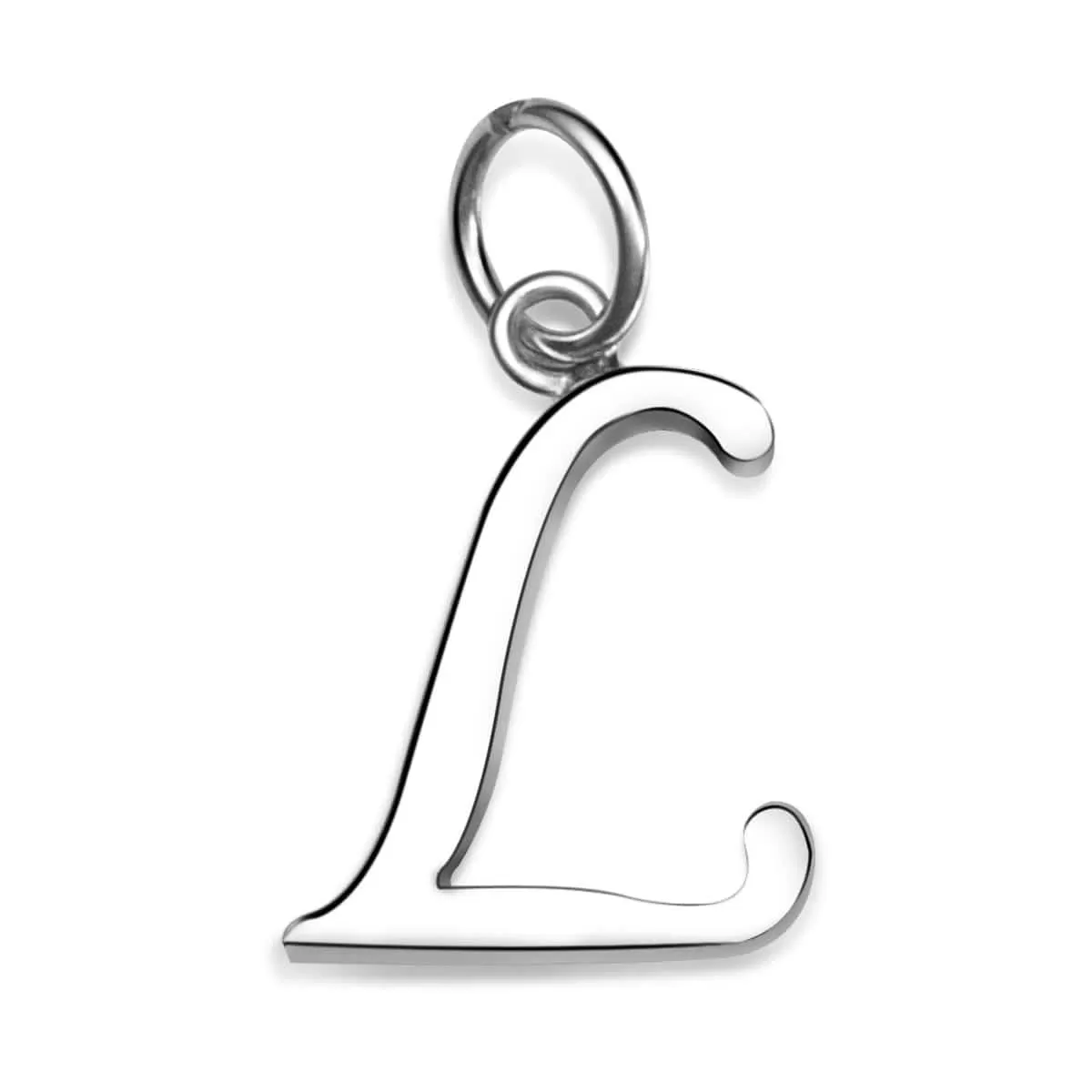 Simple Initial Sterling Silver Pendants, 26 Alphabets