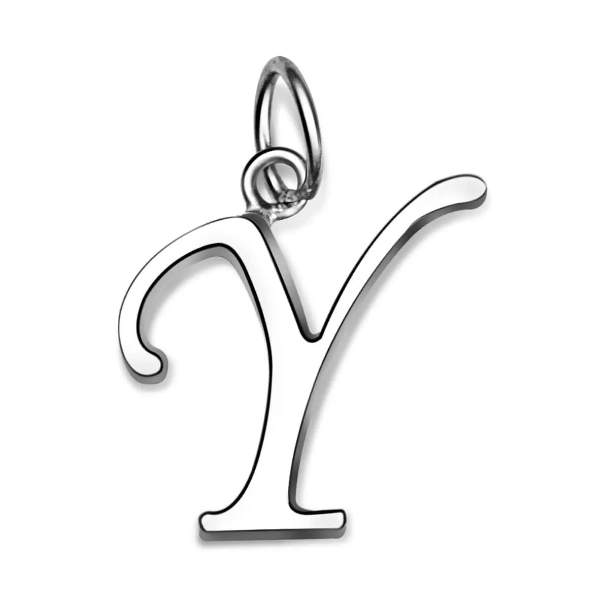 Simple Initial Sterling Silver Pendants, 26 Alphabets