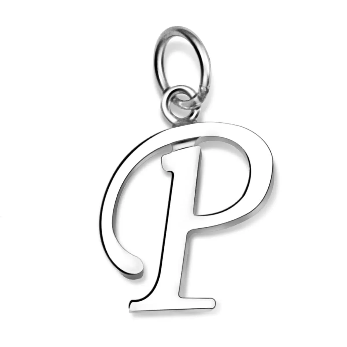 Simple Initial Sterling Silver Pendants, 26 Alphabets