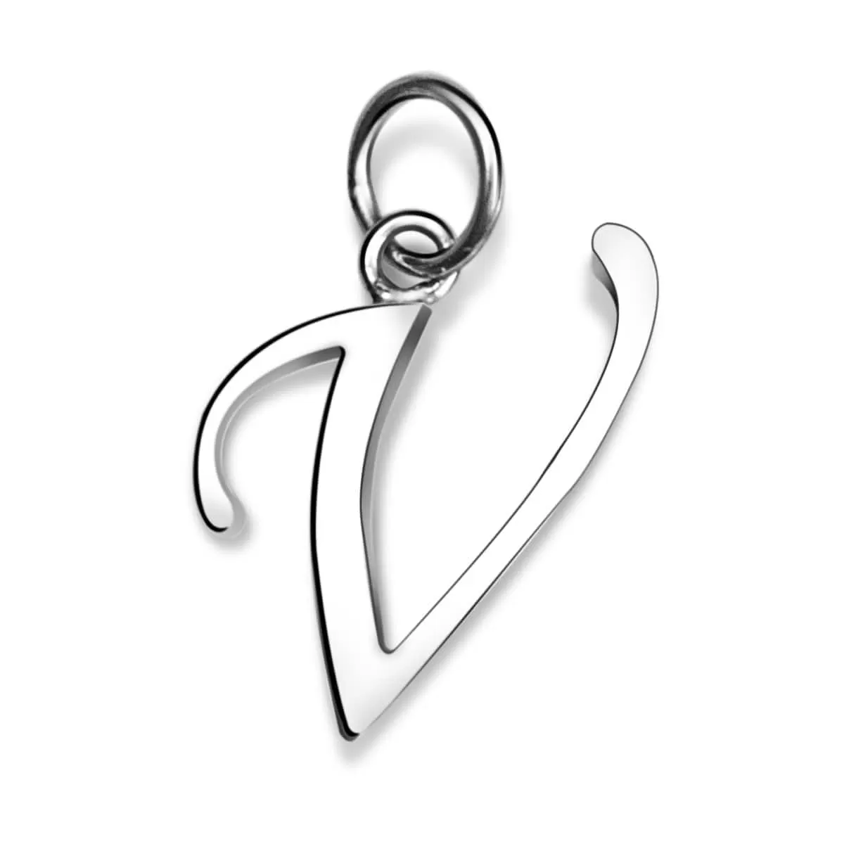 Simple Initial Sterling Silver Pendants, 26 Alphabets