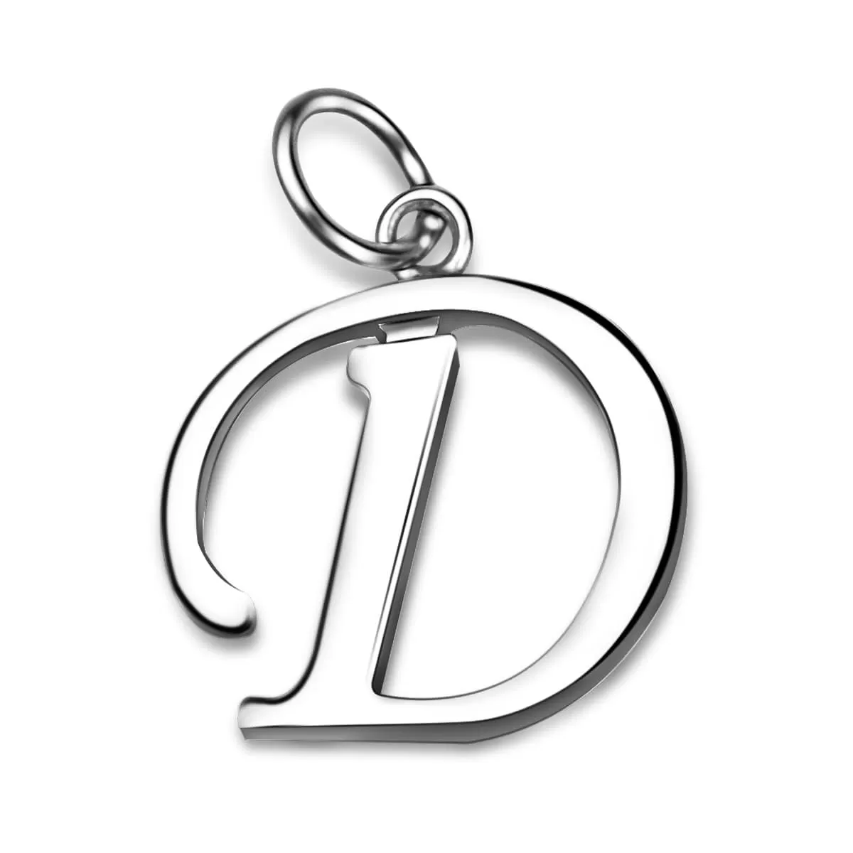 Simple Initial Sterling Silver Pendants, 26 Alphabets