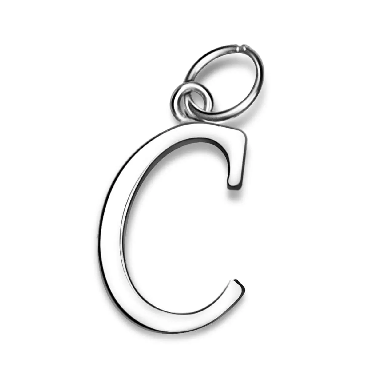 Simple Initial Sterling Silver Pendants, 26 Alphabets