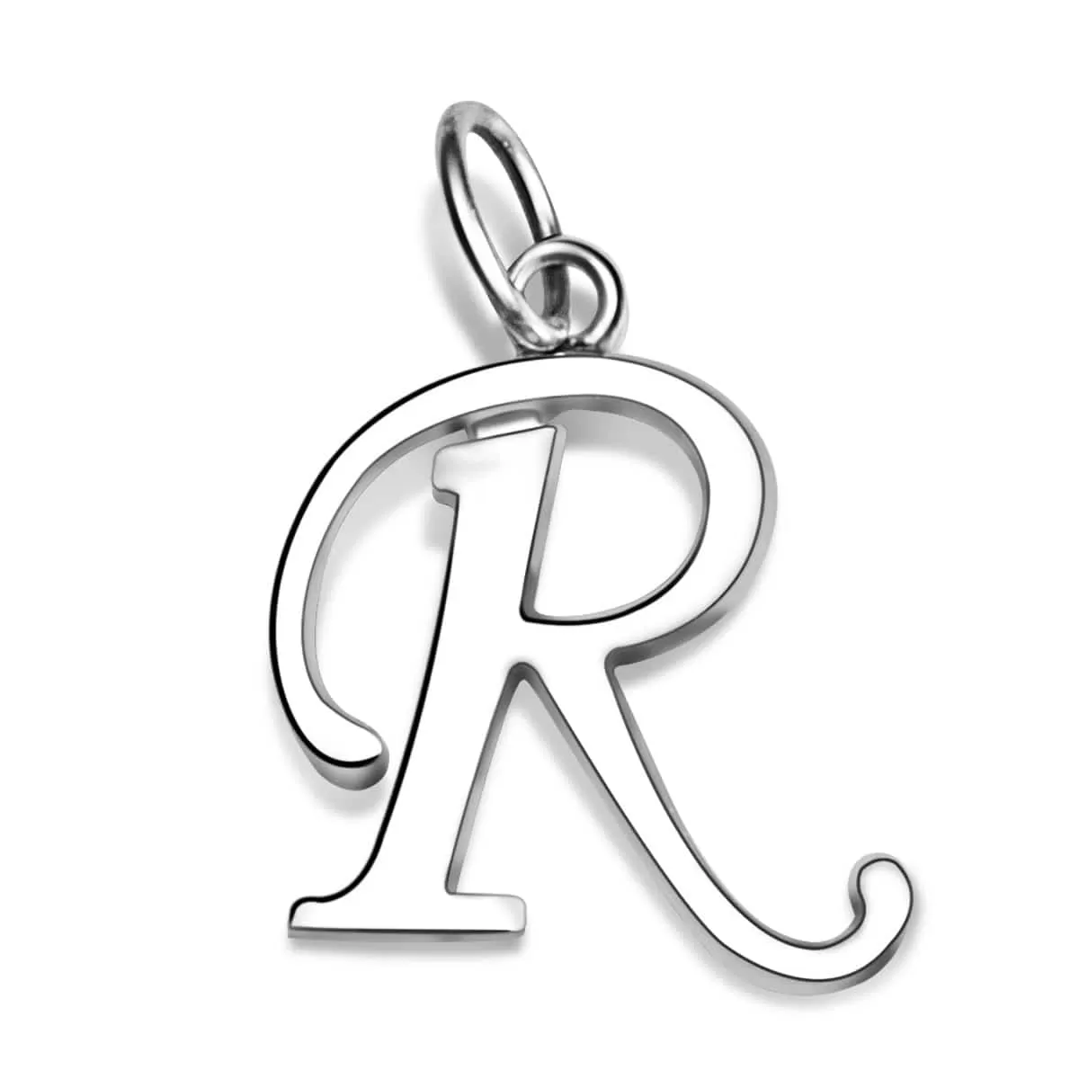 Simple Initial Sterling Silver Pendants, 26 Alphabets