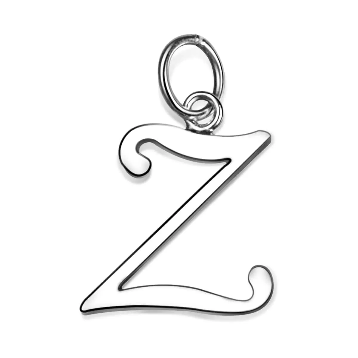 Simple Initial Sterling Silver Pendants, 26 Alphabets