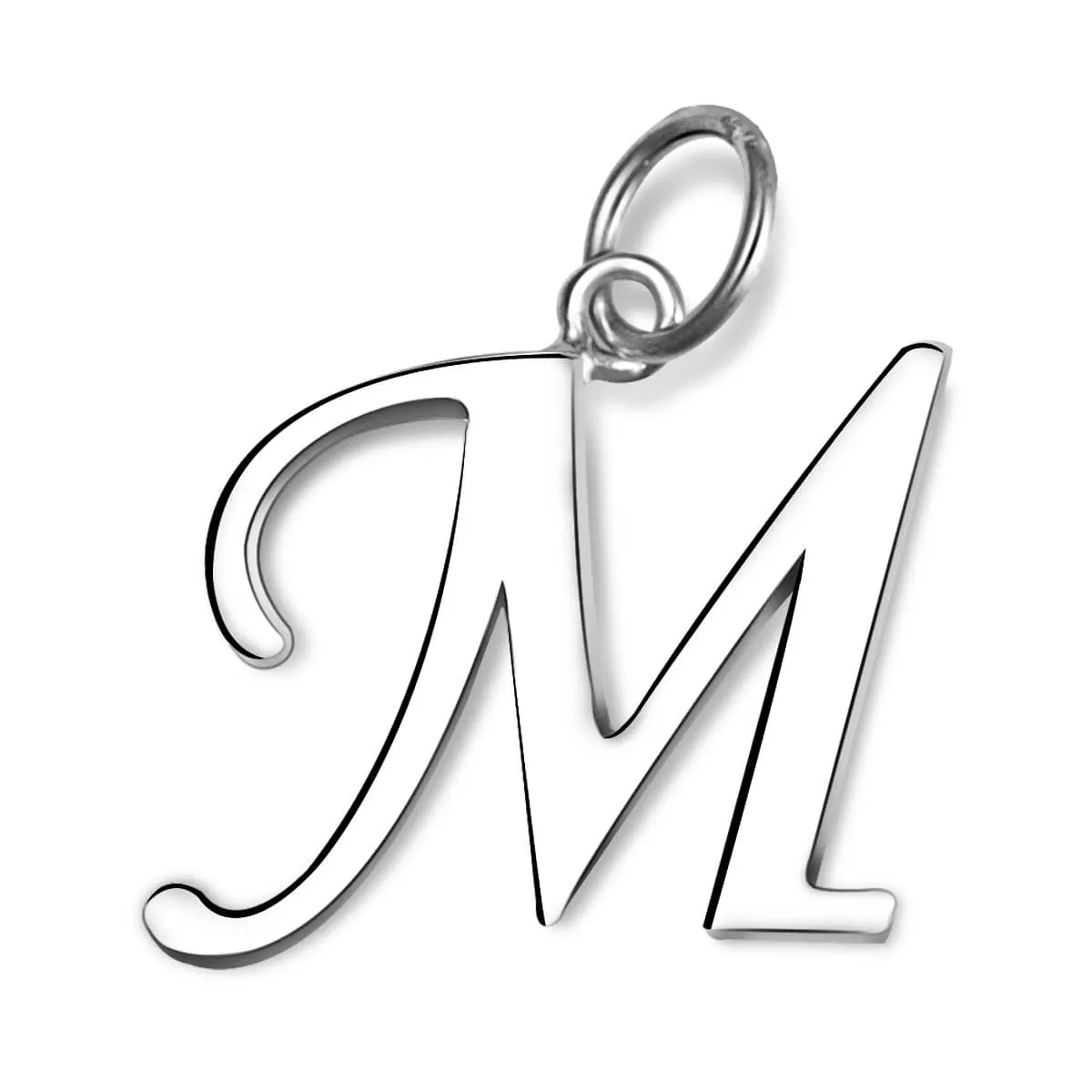 Simple Initial Sterling Silver Pendants, 26 Alphabets