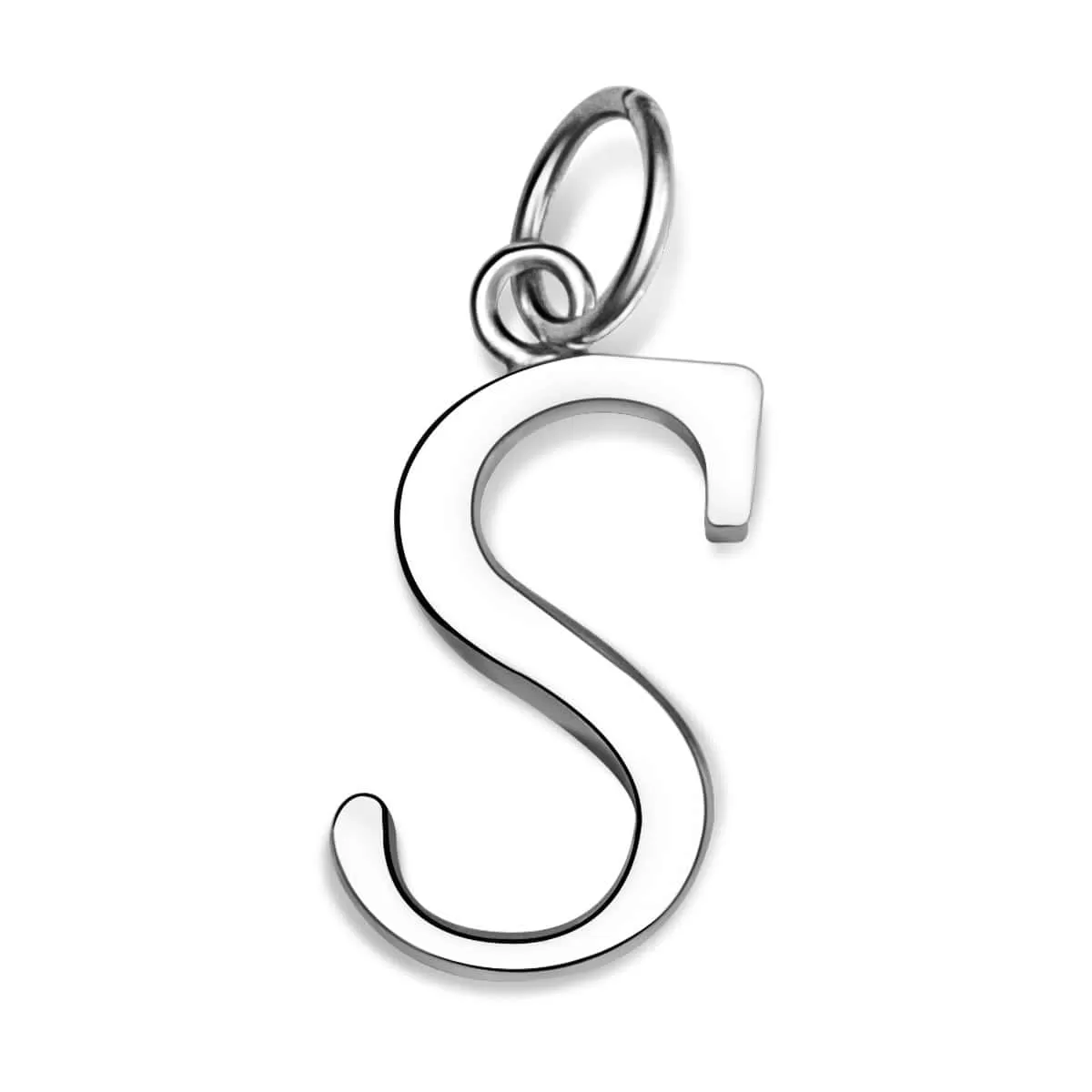 Simple Initial Sterling Silver Pendants, 26 Alphabets