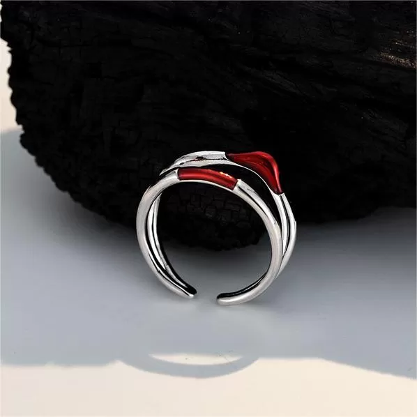 Simple Sterling Silver Line Sense Drip Glaze Finger Plain Ring