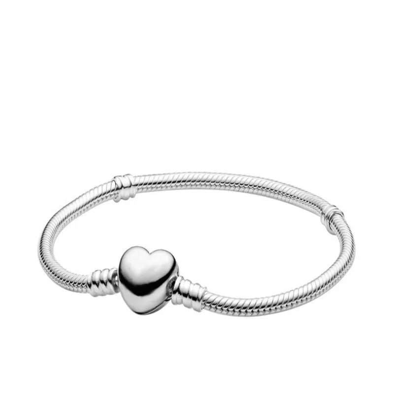 Solid Silver Classic Charms Round Bracelet